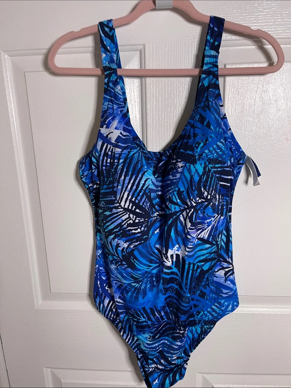 Swim365 by Swimsuits for All Women's Blue Tropical Print